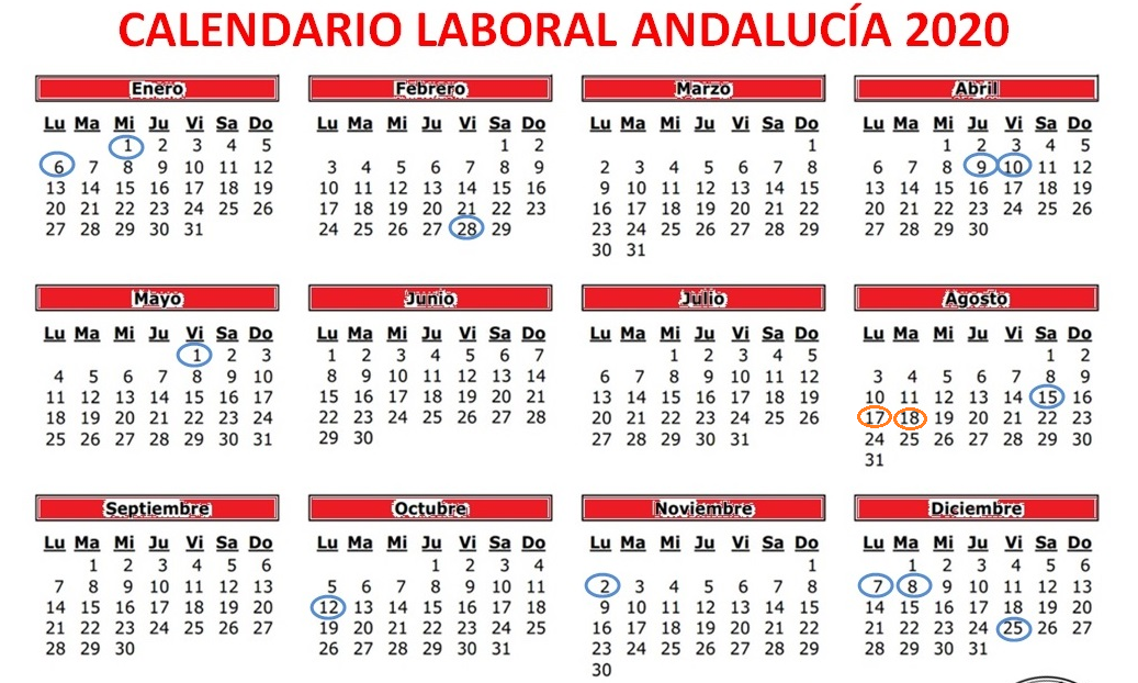 Calendario autonómico y local